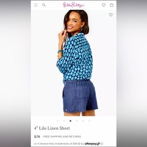 Lilly Pulitzer Lilo Linen shorts in Navy